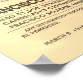  Gezocht Poster Pancho Villa Reward (Hoek)