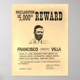 Gezocht Poster Pancho Villa Reward
