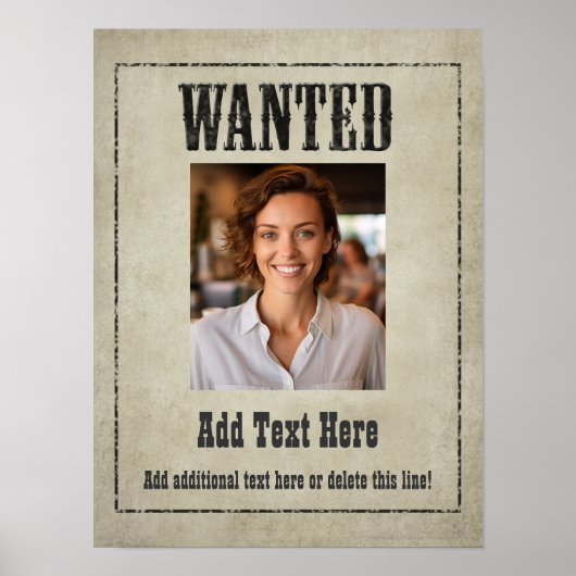 GEZOCHT POSTER: pas dit aan! Poster (Voorkant)