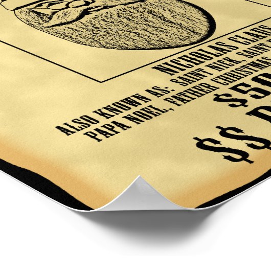 Gezocht Poster - Santa Claus (Hoek)