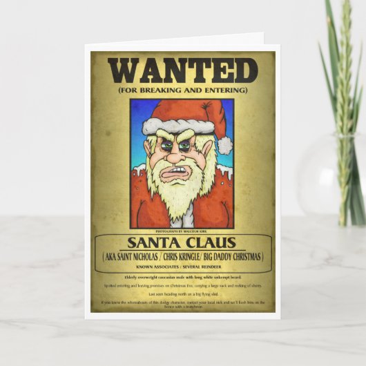 Gezocht Poster Santa Feestdagen Kaart (Voorkant)