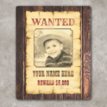 Gezocht Poster | Vintage Wild West Foto Sjabloon