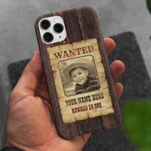 Gezocht Poster   Vintage Wild West Foto Sjabloon C Case-Mate iPhone Case