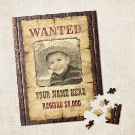 Gezocht Poster | Vintage Wild West Foto Sjabloon J Legpuzzel