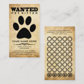 Gezocht-poster voor dierenoppas visitekaartje (Voorkant / Achterkant)