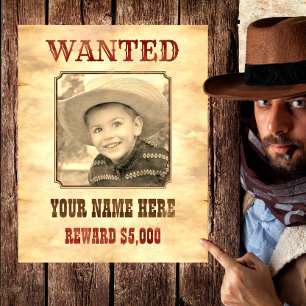 Gezocht Poster   Wild West Foto Sjabloon