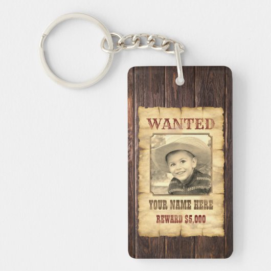 Gezocht Poster |  Wilde West Foto Template K Sleutelhanger (Voorkant)