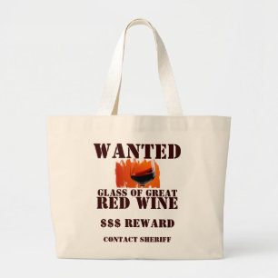 Gezocht rode wijn tas! grote tote bag