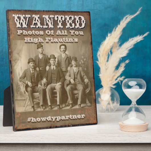 Gezocht Rustic Wedding Hashtag Display Poster Fotoplaat (Zijkant)