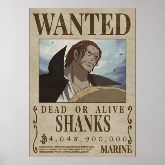 Gezocht Shanks shanks bounty Poster (Voorkant)