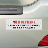 Gezocht: Slimme drivers die niet op het rood tikke Bumpersticker (Op auto)