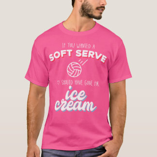 Gezocht Soft Serve Ice Cream Grappige Volleybal Pu T-shirt