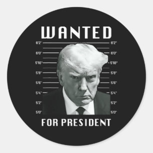 Gezocht Trump voor President - Trump Mok Nooit Ronde Sticker