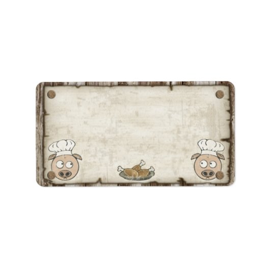 Gezocht Varken BBQ Adresetiketten Etiket (Voorkant)