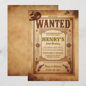 Gezocht Verjaardagsuitnodiging, Land Western Volwa Kaart (Voorkant / Achterkant)