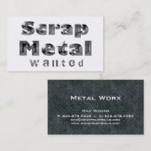 Gezocht Visitekaartje van onzin metaal (Voorkant / Achterkant)