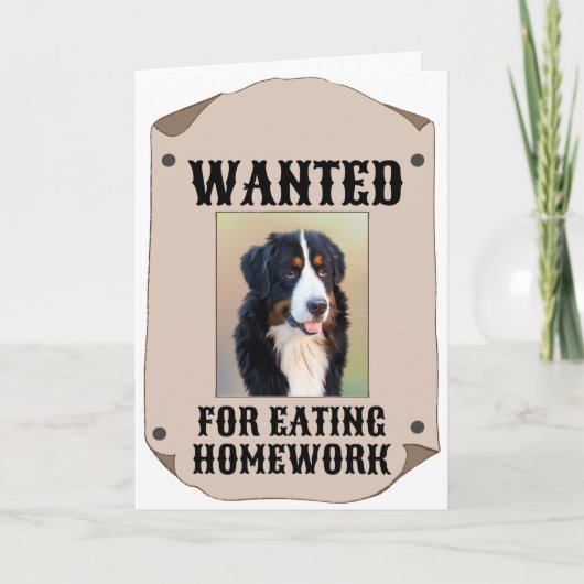 Gezocht voor het eten van huiswerk aangepaste hond kaart (Voorkant)
