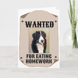Gezocht voor het eten van huiswerk aangepaste hond kaart