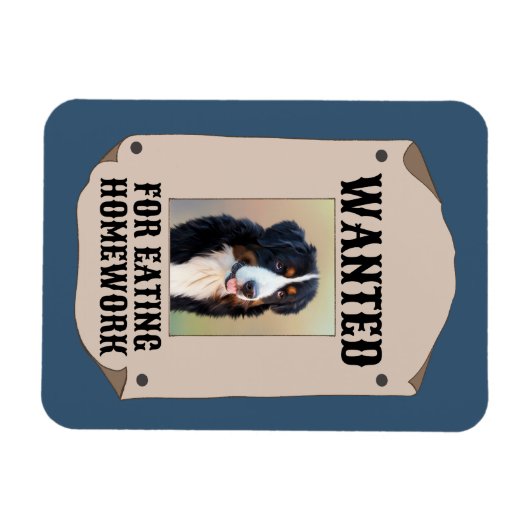 Gezocht voor het eten van huiswerk aangepaste hond magneet (Horizontaal)