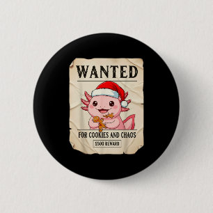 Gezocht voor koekjes en chaos grappige Axolotl Ker Ronde Button 5,7 Cm