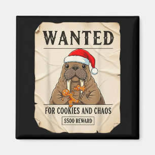 Gezocht voor koekjes en chaos grappige walrus kers magneet