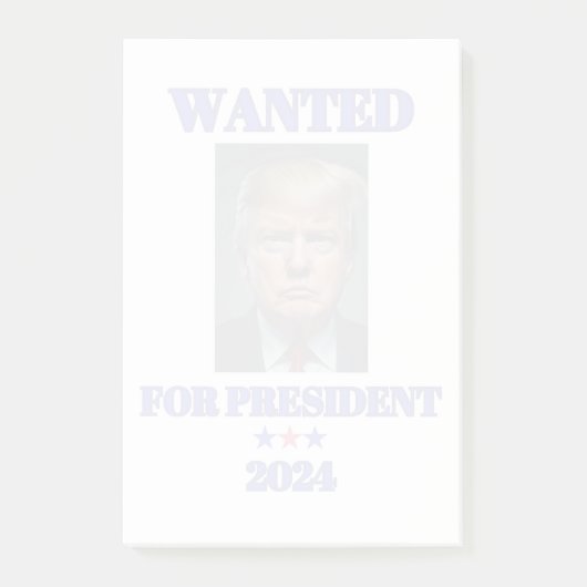Gezocht voor President 2024 Donald Trump Post-it® Notes (Voorkant)