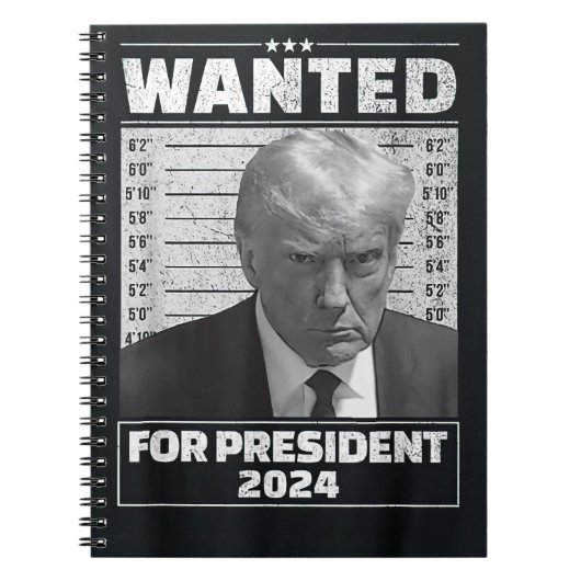 Gezocht voor President 2024 spiraal foto Notitiebo Notitieboek (Voorkant)