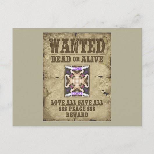 Gezocht Vrede, Liefde en Inspiratie: Verspreid Har Briefkaart (Voorkant)