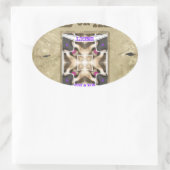 Gezocht Vrede, Liefde en Inspiratie: Verspreid Har Ovale Sticker (Tas)