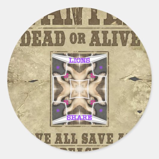 Gezocht Vrede, Liefde en Inspiratie: Verspreid Har Ronde Sticker (Voorkant)