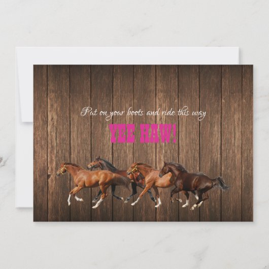 Gezocht Westerne Cowgirl Uitnodiging (Achterkant)