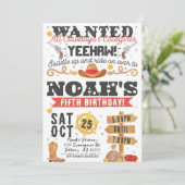 Gezocht Westerne verjaardagsuitnodiging Kaart (Staand voorkant)