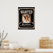 Gezocht Wild West Western Leuke Foto Verjaardag Poster (Keuken)