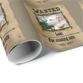 Gezocht Wilde Poster van de Douane Pet Foto Giftwr Cadeaupapier (Rol Hoek)