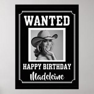Gezocht Wilde Westen Western Rustieke Foto Verjaar Poster