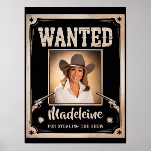Gezocht Wilde Westen Westerse Pret Foto Verjaardag Poster