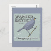 Gezocht Zuid-eiland Kokako Briefkaart (Voorkant / Achterkant)