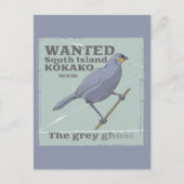 Gezocht Zuid-eiland Kokako Briefkaart (Voorkant)