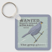 Gezocht Zuid-eiland Kokako Sleutelhanger (Voorkant)