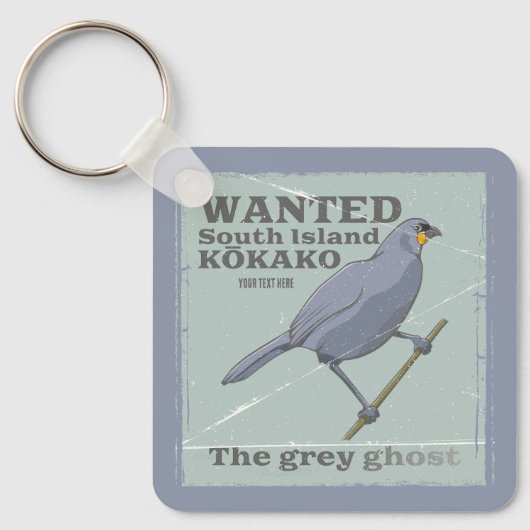 Gezocht Zuid-eiland Kokako Sleutelhanger (Voorkant)