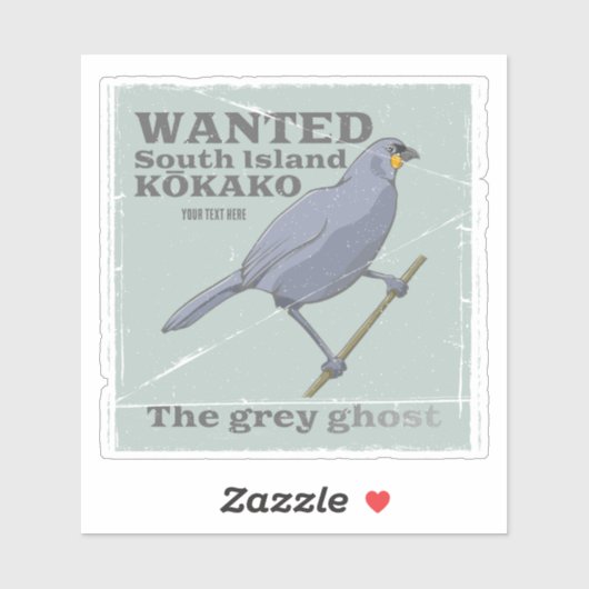 Gezocht Zuid-eiland Kokako Sticker (Vel)