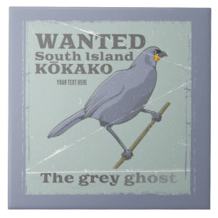 Gezocht Zuid-eiland Kokako Tegeltje