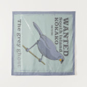 Gezocht Zuid-eiland Kokako Wandkleed (Voorkant (horizontaal))