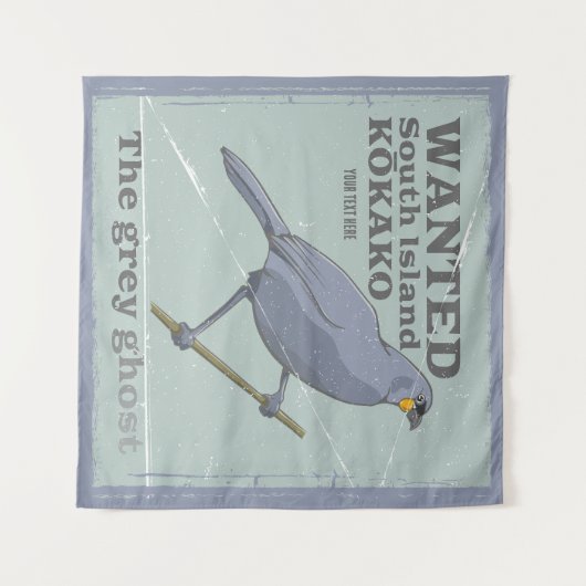 Gezocht Zuid-eiland Kokako Wandkleed (Voorkant (horizontaal))