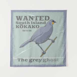 Gezocht Zuid-eiland Kokako Wandkleed