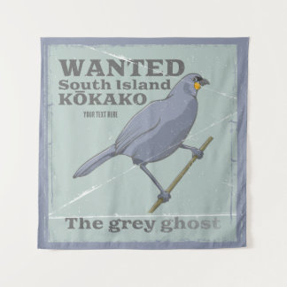 Gezocht Zuid-eiland Kokako Wandkleed