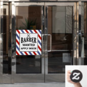Gezochte Barber past binnen de hulp van de Winkel Raamsticker (Kantoordeur)