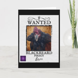 Gezochte Blackbeard Kip Grappige Piraat Poster Ont Kaart