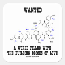 Gezochte bouwstenen met wereldvulling vierkante sticker