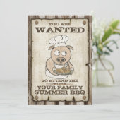 Gezochte BQ-uitnodigingen van Varkens Kaart (Staand voorkant)